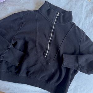 H&M Black High-Neck Quarter Zip Sweater